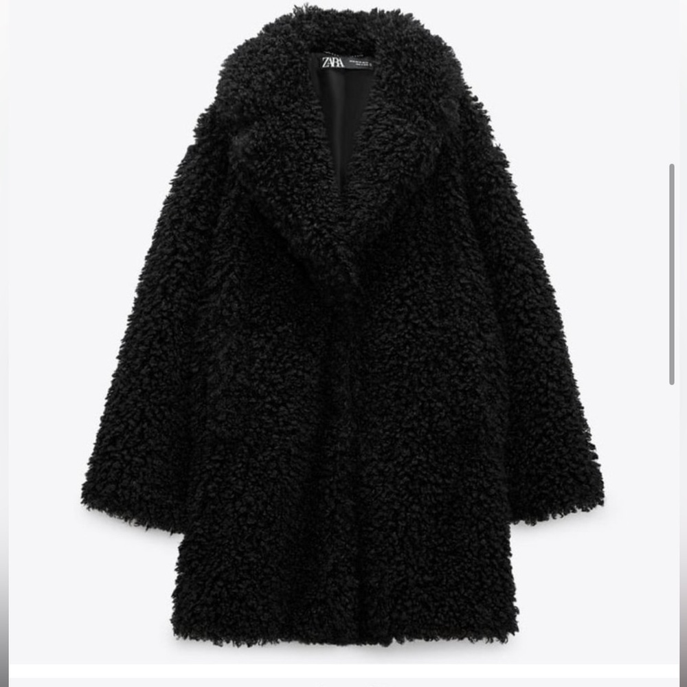 NWT ZARA FAUX FUR COAT size M